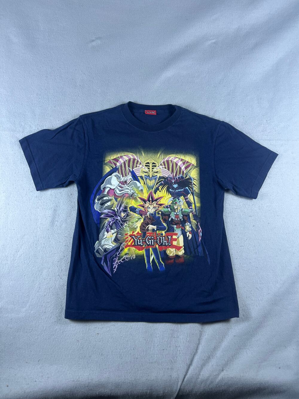 Yu-Gi-Oh Graphic T-Shirt Youth L Navy Blue Yami Yugi Dark Magician Exodia Tee 90